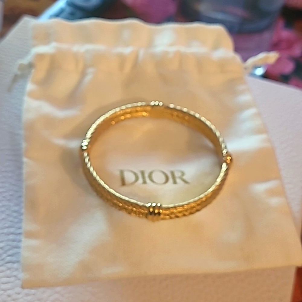 Authentic Christian Dior Double Twisted Cable Rope & Dusting Bag